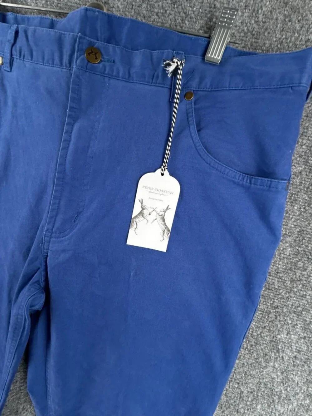NWT Peter Christian 38x30 Vibrant Blue Chino Pants Cotton Spandex MT33 Men